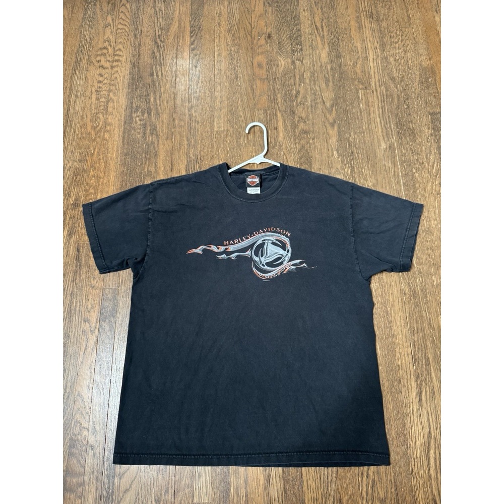 Vintage 2004 Harley Davidson Austin Texas T-Shirt XL Made In USA Faded Black Tee